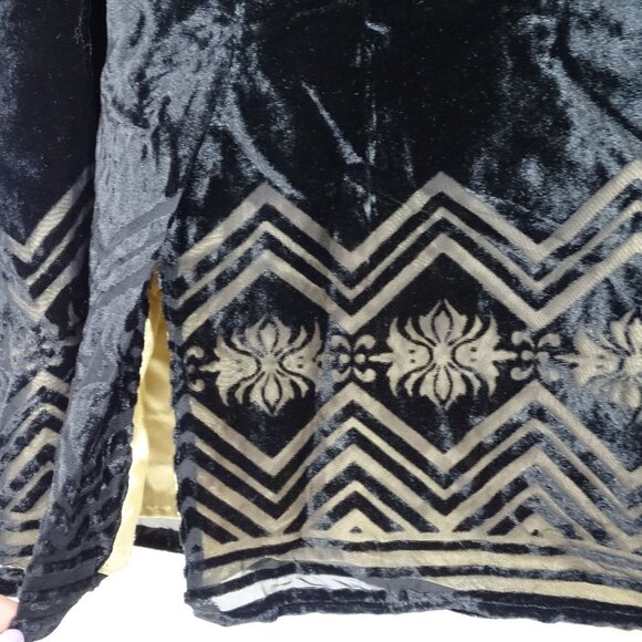 Vintage Victor Costa Occasion Black Velvet Skirt Zigzag Hem Women Size XS NEW - Picture 4 of 11